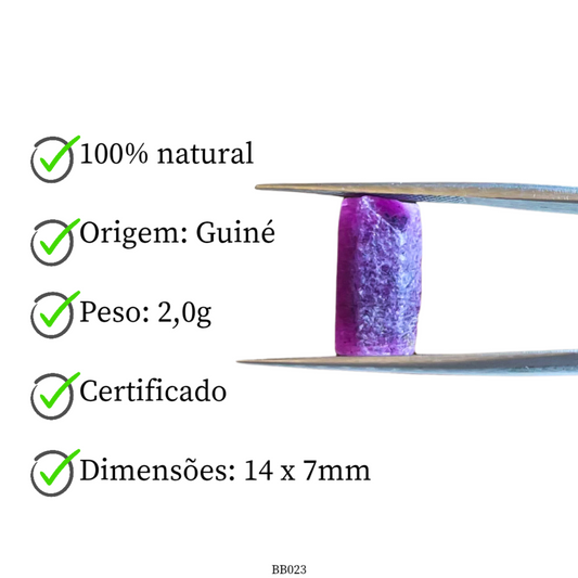 Cristal bruto de Rubi 2,0g