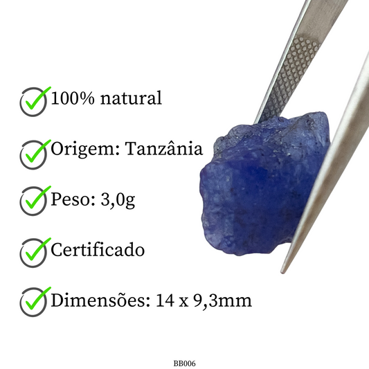Cristal bruto de Tanzanita 3,0g