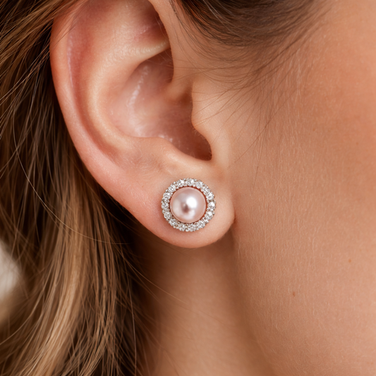 Brinco de Prata 950 com PƩrolas Naturais e ZircƓnias