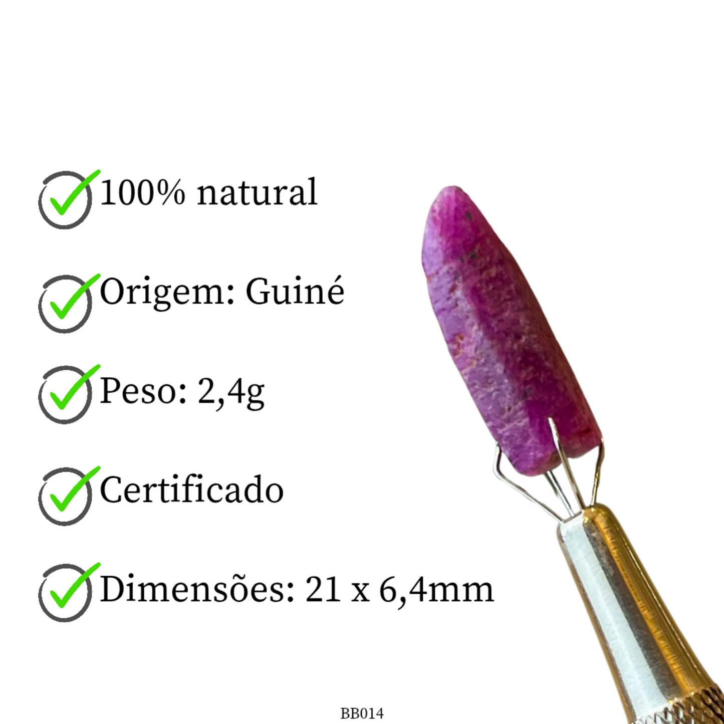 Cristal bruto de Rubi 2,4 g