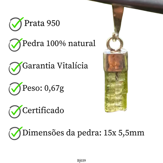 1 Pingente turmalina verde