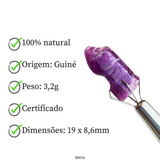 Cristal bruto de Rubi 3,2 g