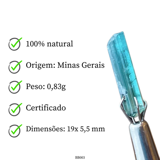 Turmalina Azul bruto 0,83g