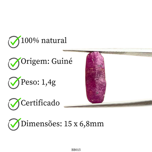 Cristal bruto de Rubi 1,4 g