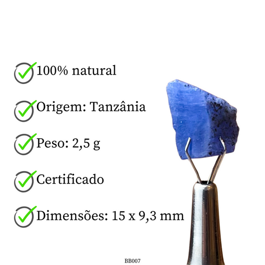 Cristal bruto de Tanzanita 2,5g