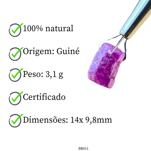 Cristal bruto de Rubi 3,1 g