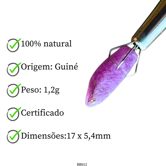 Cristal bruto de Rubi 1,2g