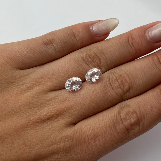 Par de Morganita Natural Oval - 9 x 7 mm - 3,52 ct ( o par)
