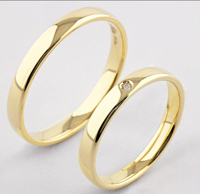 Alianças casamento 2,5mm de Ouro 18k com acabamento reto