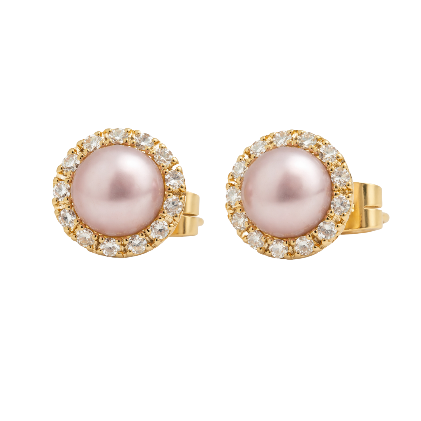 Brinco em Ouro Amarelo 18k com Pérolas Naturais e Zircônias