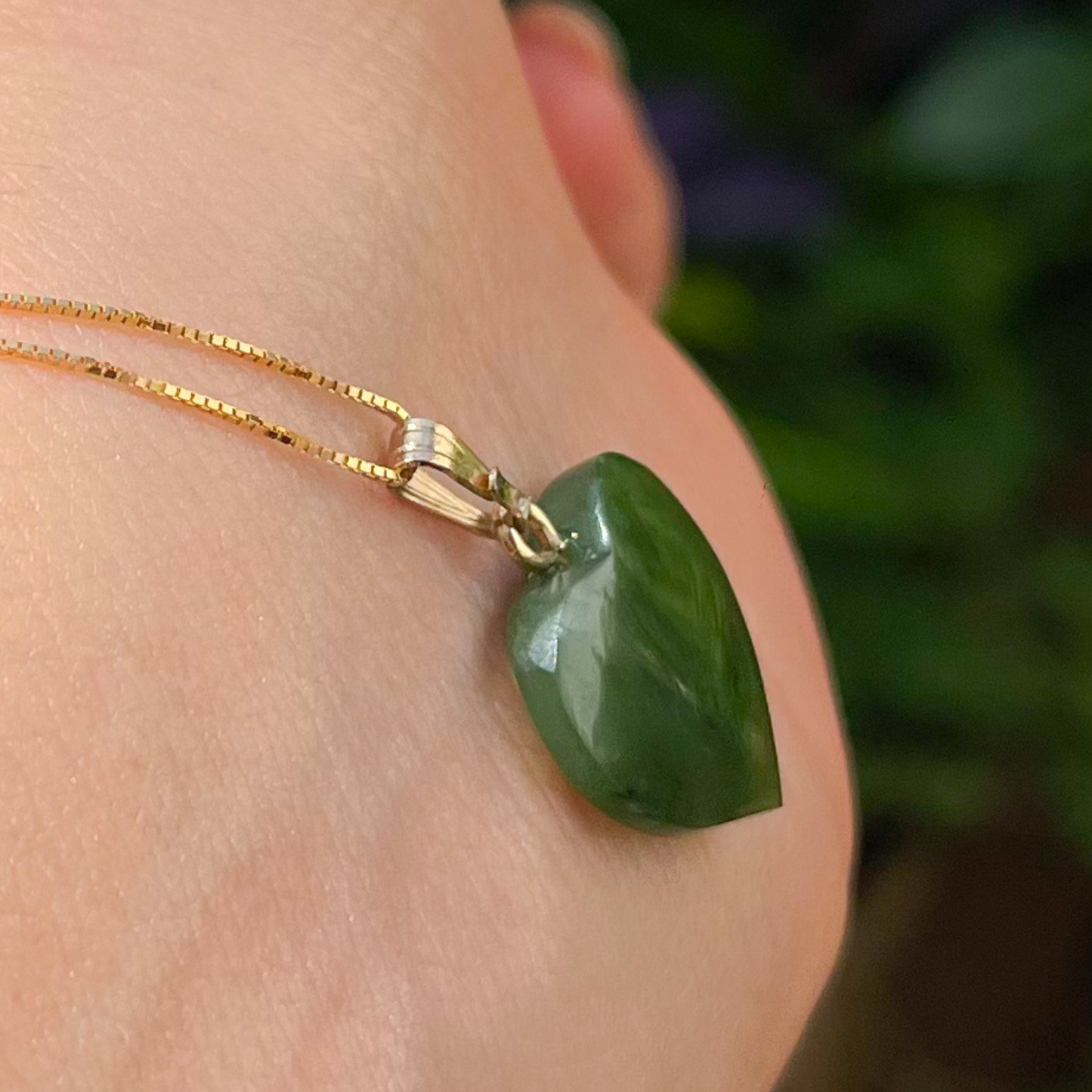 1 Pingente Jade Natural Coração 15 X 15 mm
