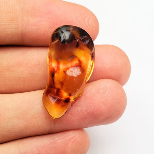 Âmbar do báltico polido 28 x 15 mm / 2,4 g