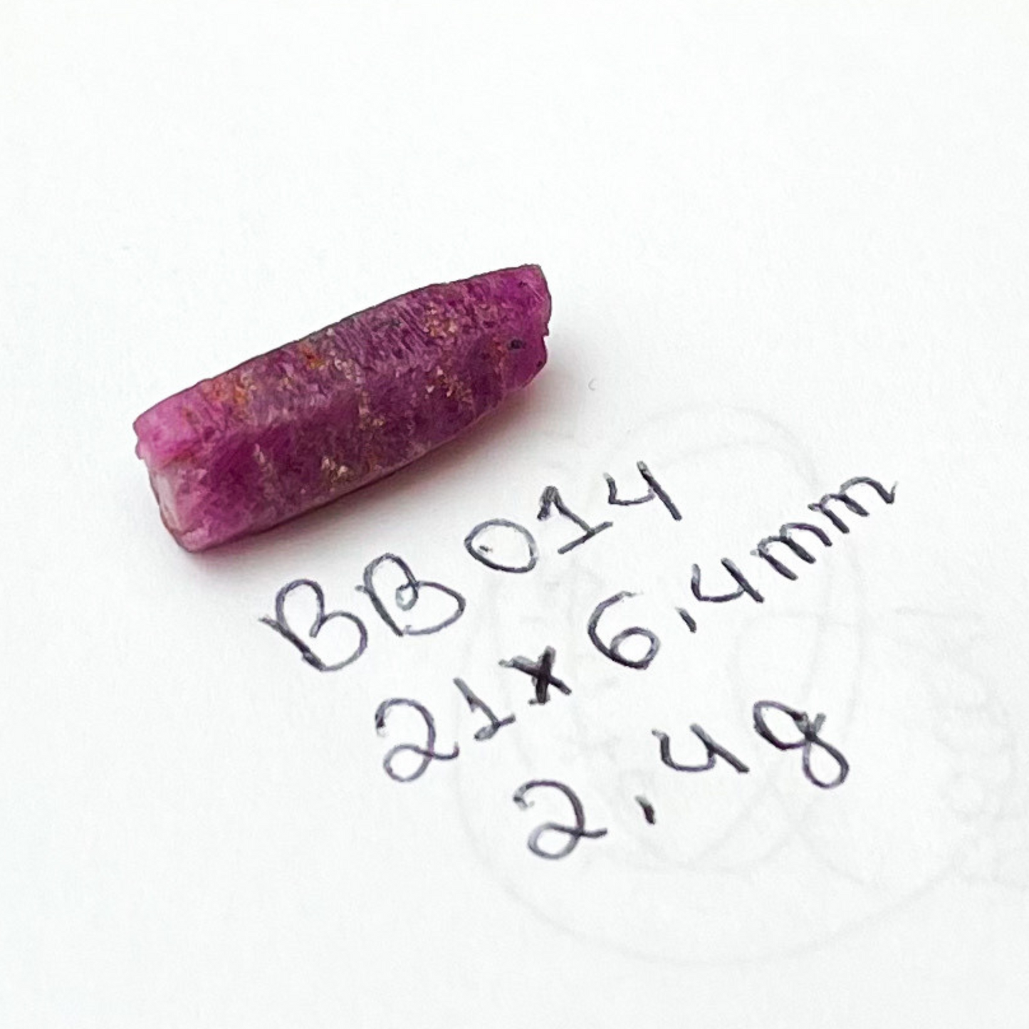 Cristal bruto de Rubi 2,4 g
