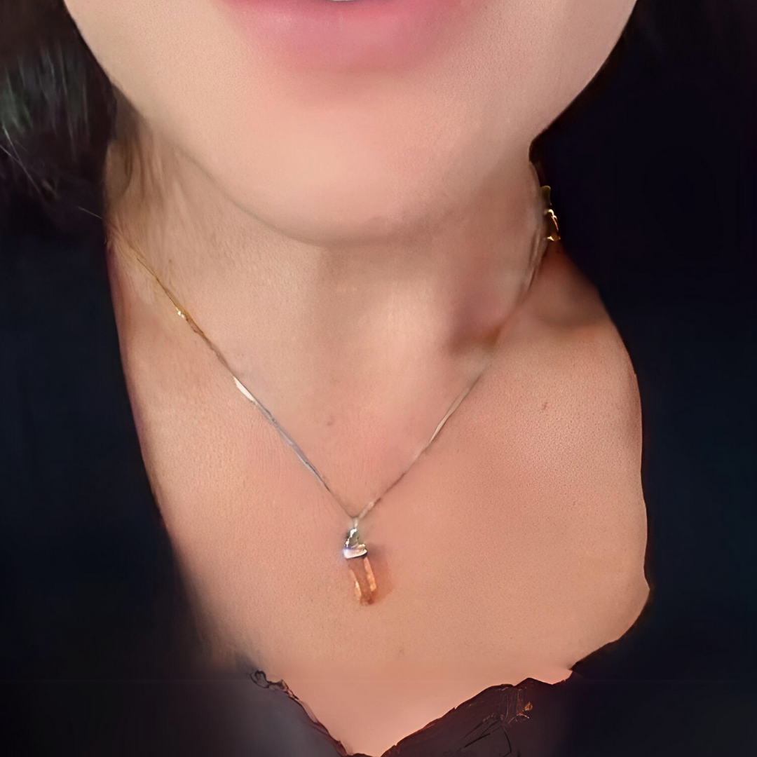 Pingente de prata 950 com Topázio Imperial Bruto