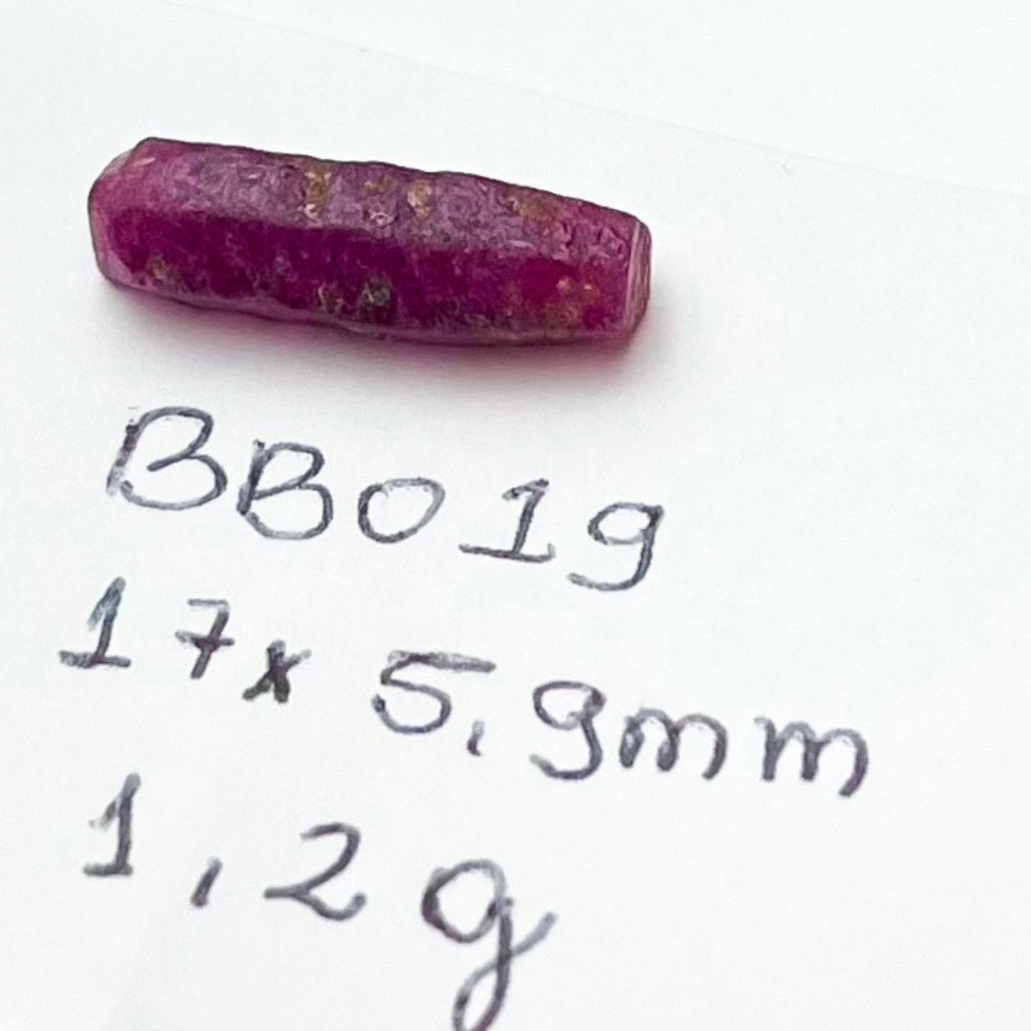 Cristal bruto de Rubi 1,2 g