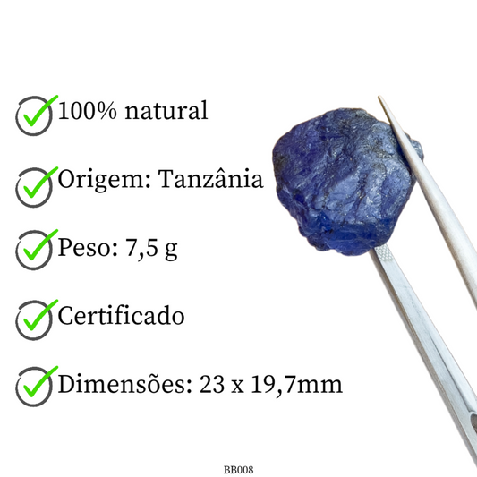 Cristal bruto de Tanzanita 7,5g