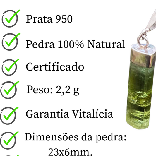 1 Pingente turmalina verde bruta