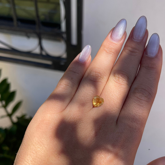 Topázio Imperial Amarelo Natural -Coração - 8 mm - 2,20 ct