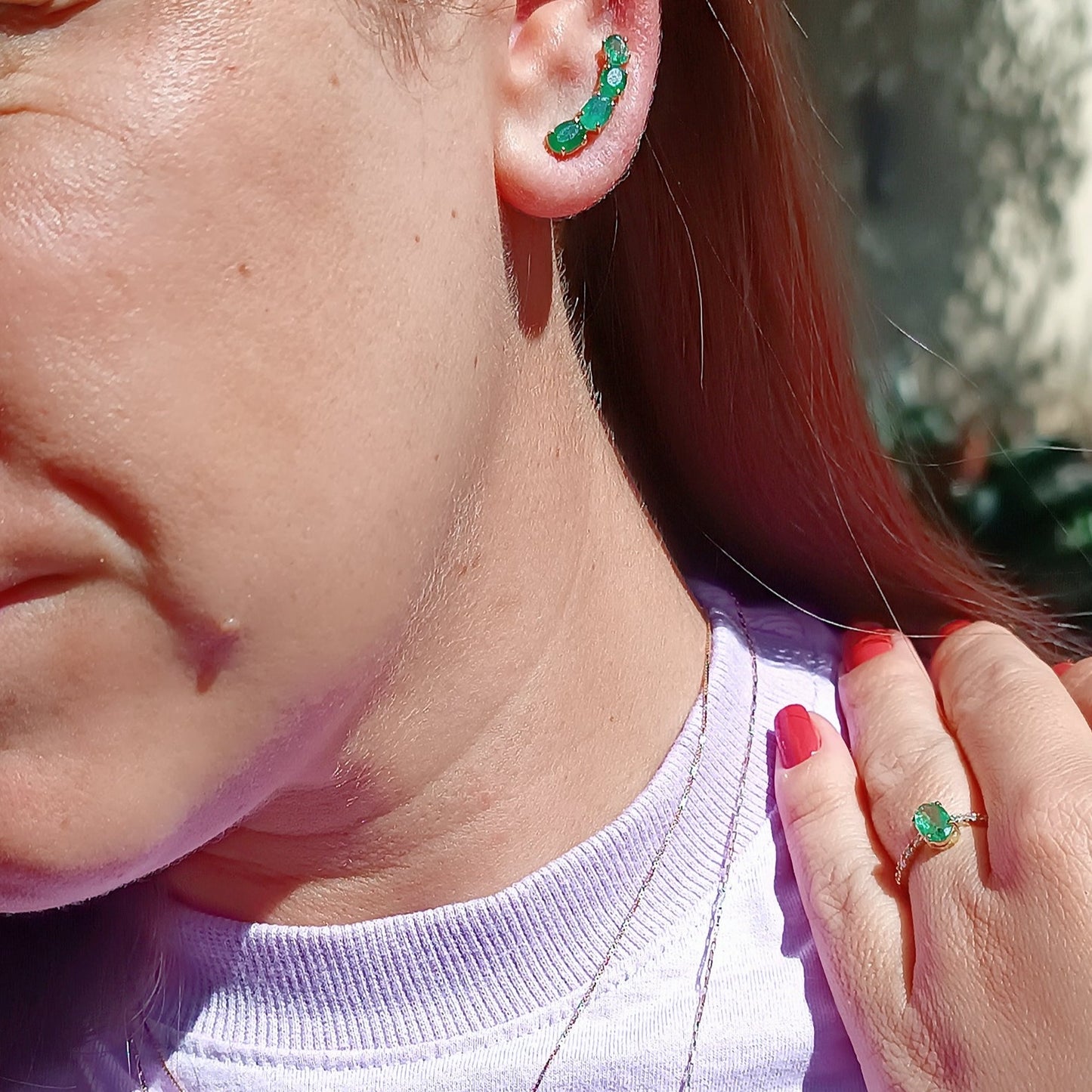 Anel ouro 18K com Esmeralda Natural