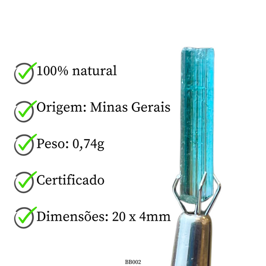 Turmalina Azul bruto 0,74g