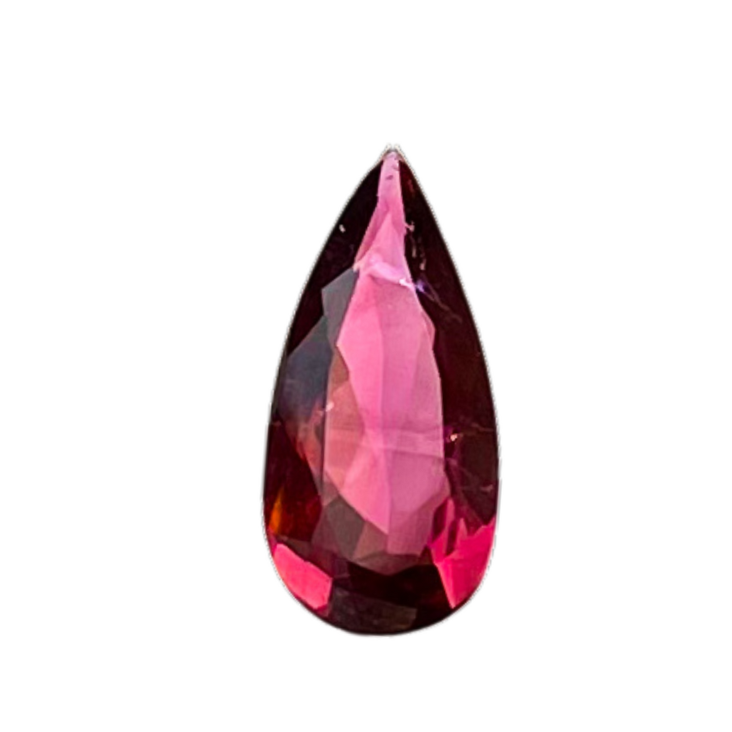 Turmalina Rosa Avermelhada Natural Lapidada gota 3,2ct/ 16 x 7,5 mm