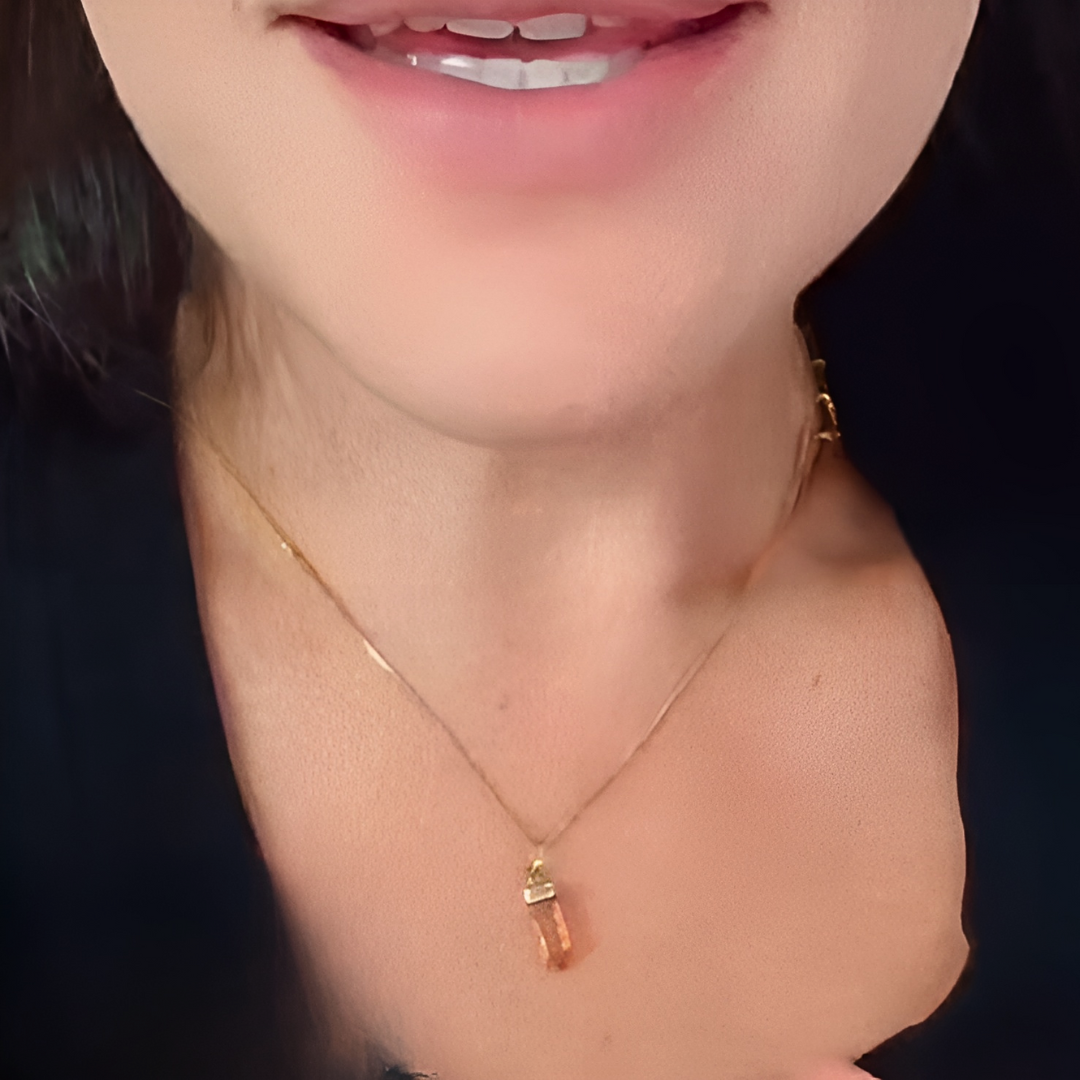 Pingente de ouro 18 k com Topázio Imperial Bruto