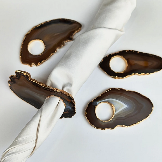 Porta guardanapo de ágata / 1 unidade