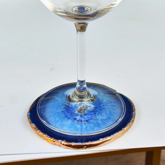 Porta copo de ágata azul / 1 unidade