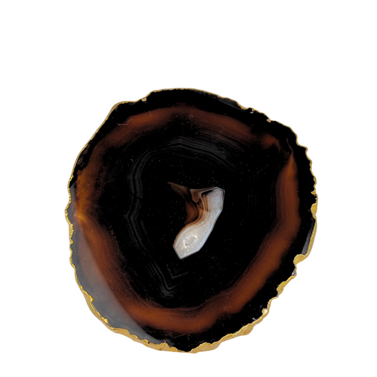 Porta copo de ágata preta / 1 unidade