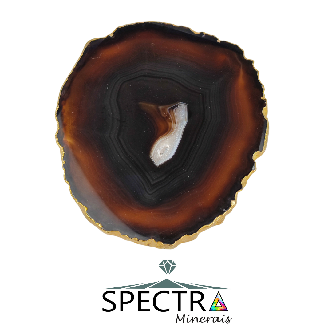 Porta copo de ágata preta / 1 unidade