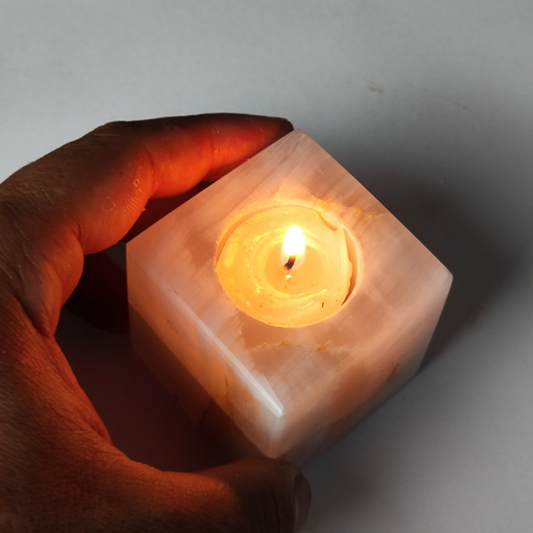 Porta Velas de Ônix Paquistanês