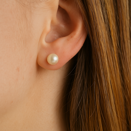 Brinco de Ouro 18K com Pérola Natural