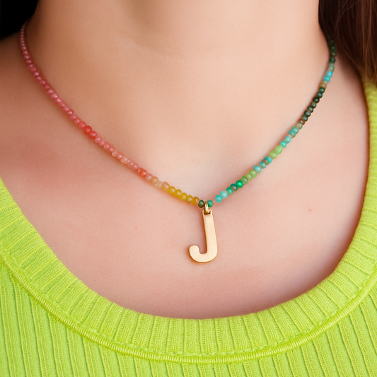 Colar de Turmalina Melância com Pingente de Ouro 18k