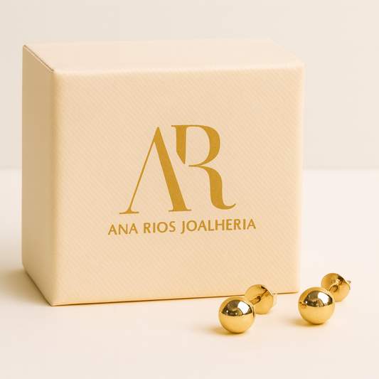 Brinco infantil Bola ouro 18k (4mm)