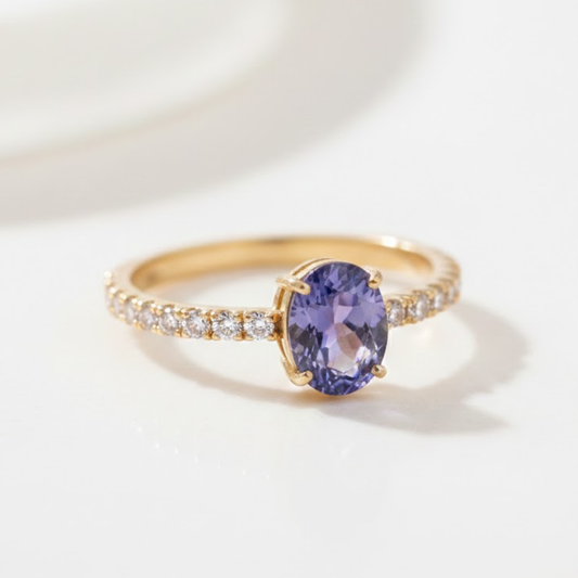 Anel em Ouro 18K com Tanzanita Natural