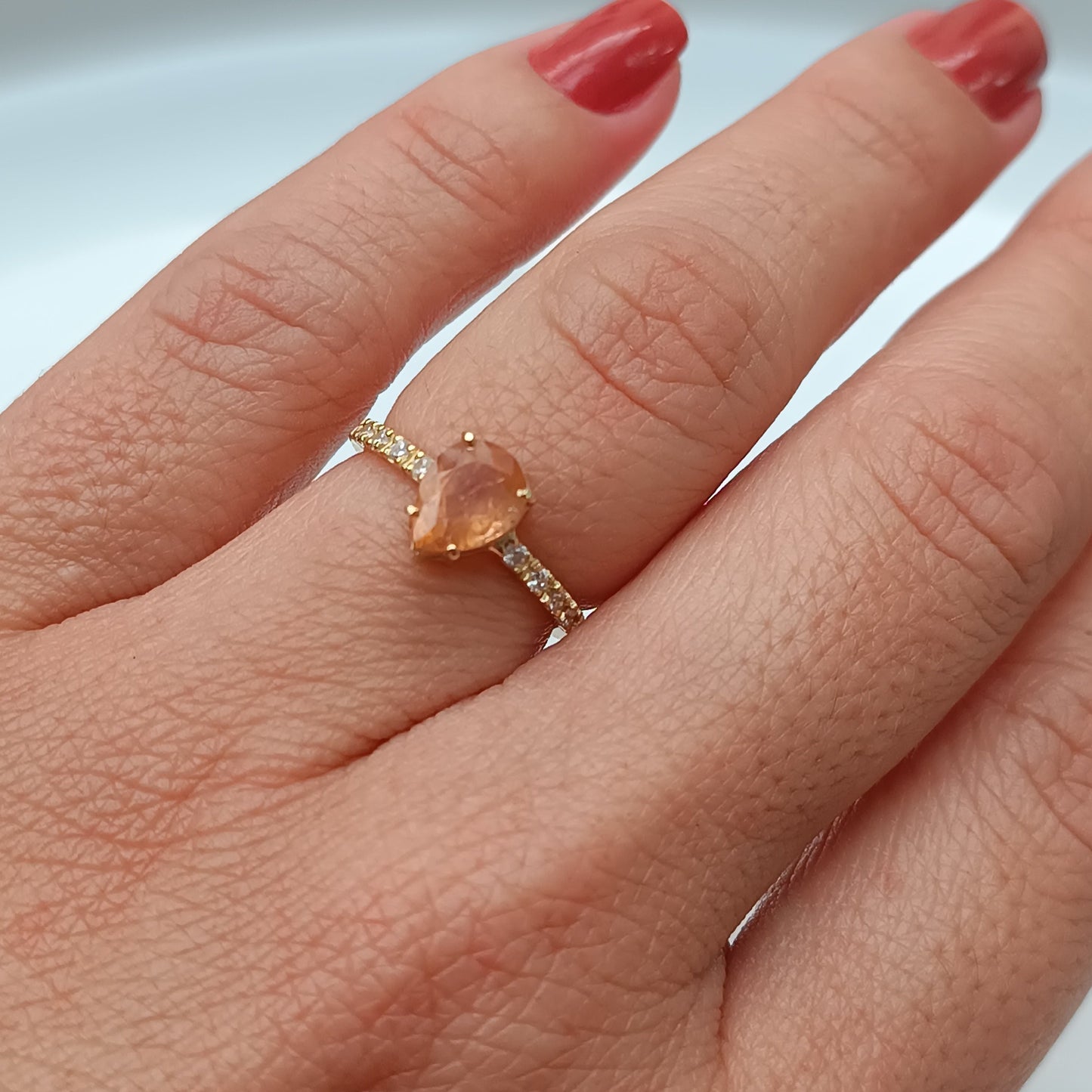 Anel ouro 18K com Topázio Imperial Natutal