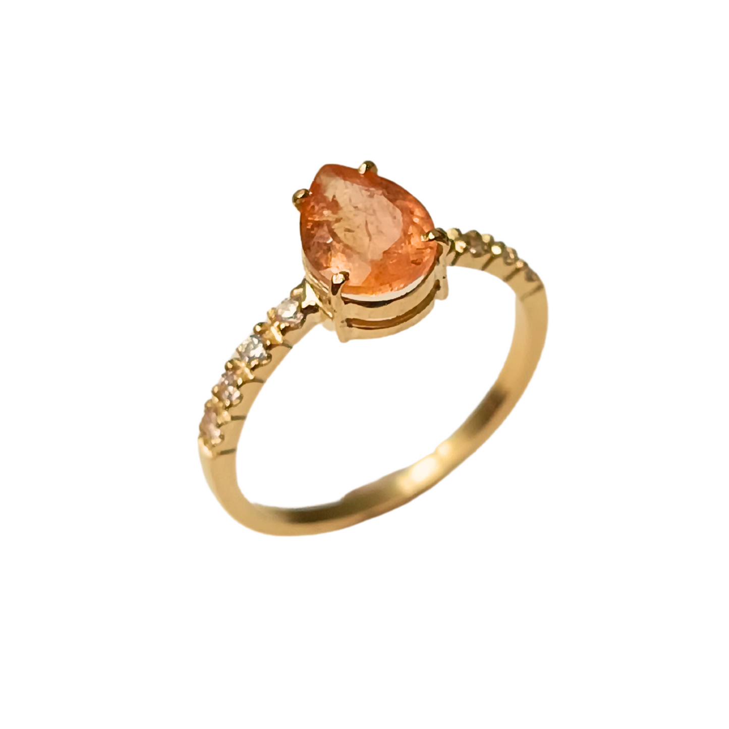 Anel ouro 18K com Topázio Imperial Natutal