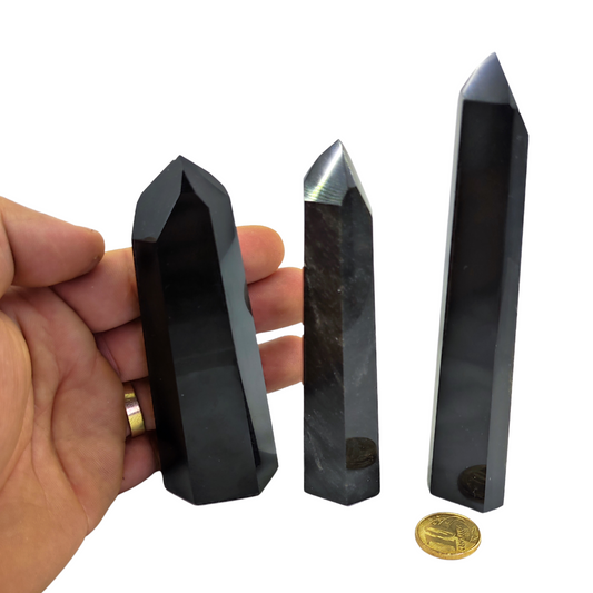 Cristal obelisco de obsidiana