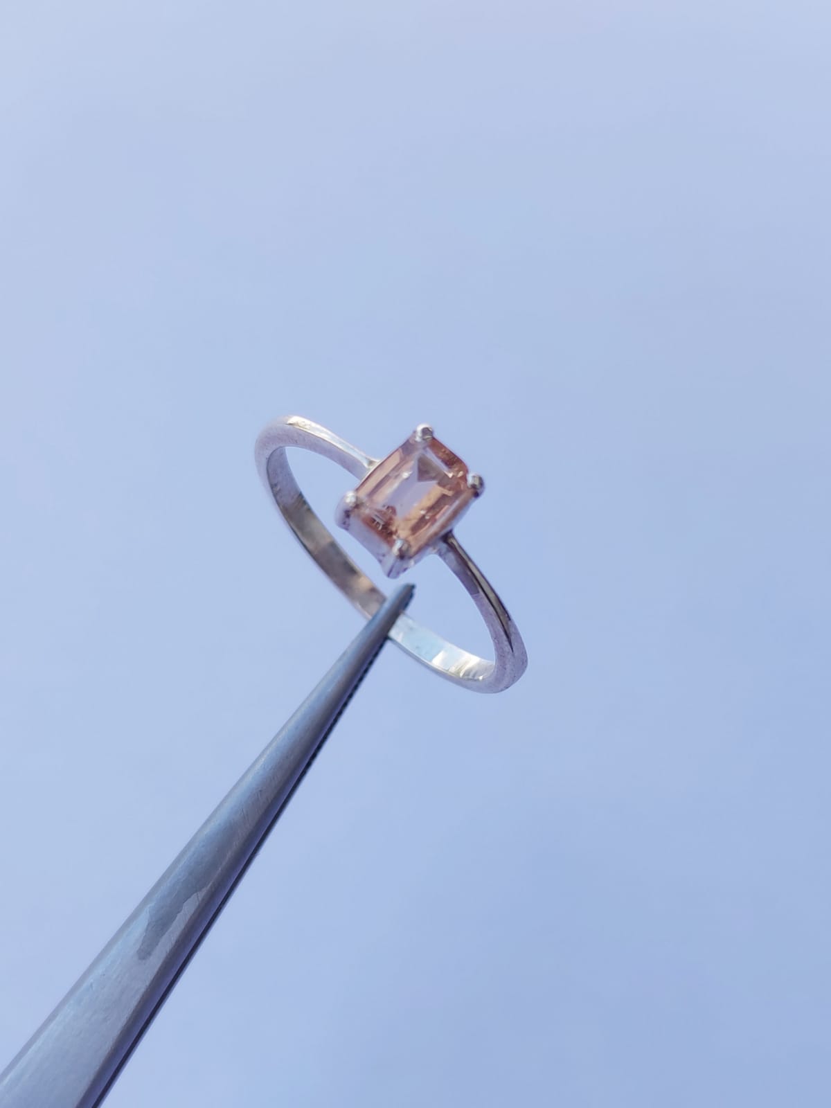 Anel de Prata 950 com Topázio Imperial Natural