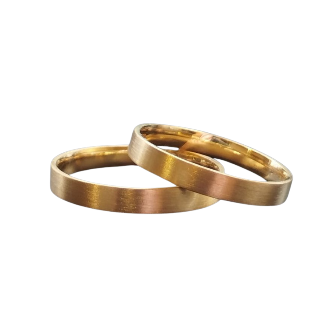 Alianças 2,5mm de Ouro 18k com acabamento fosco