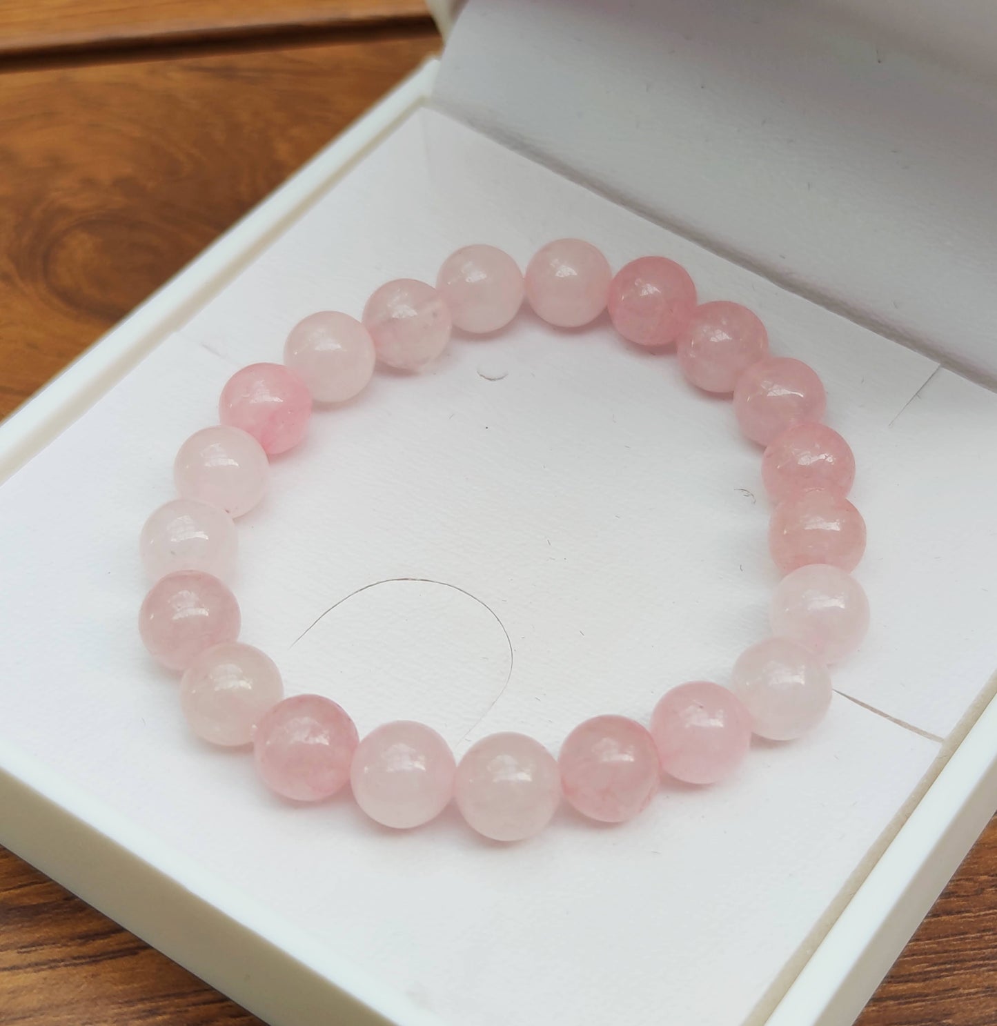 Pulseira de Quartzo Rosa Natural