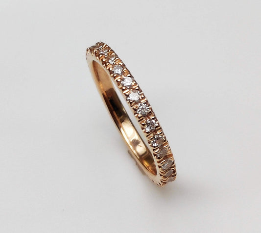 Anel Aparador de Ouro Rosé com Diamantes Naturais