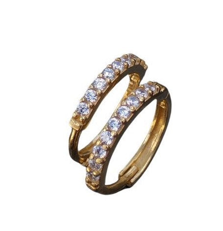 Brincos Argolas de Ouro 18k com Zircônias