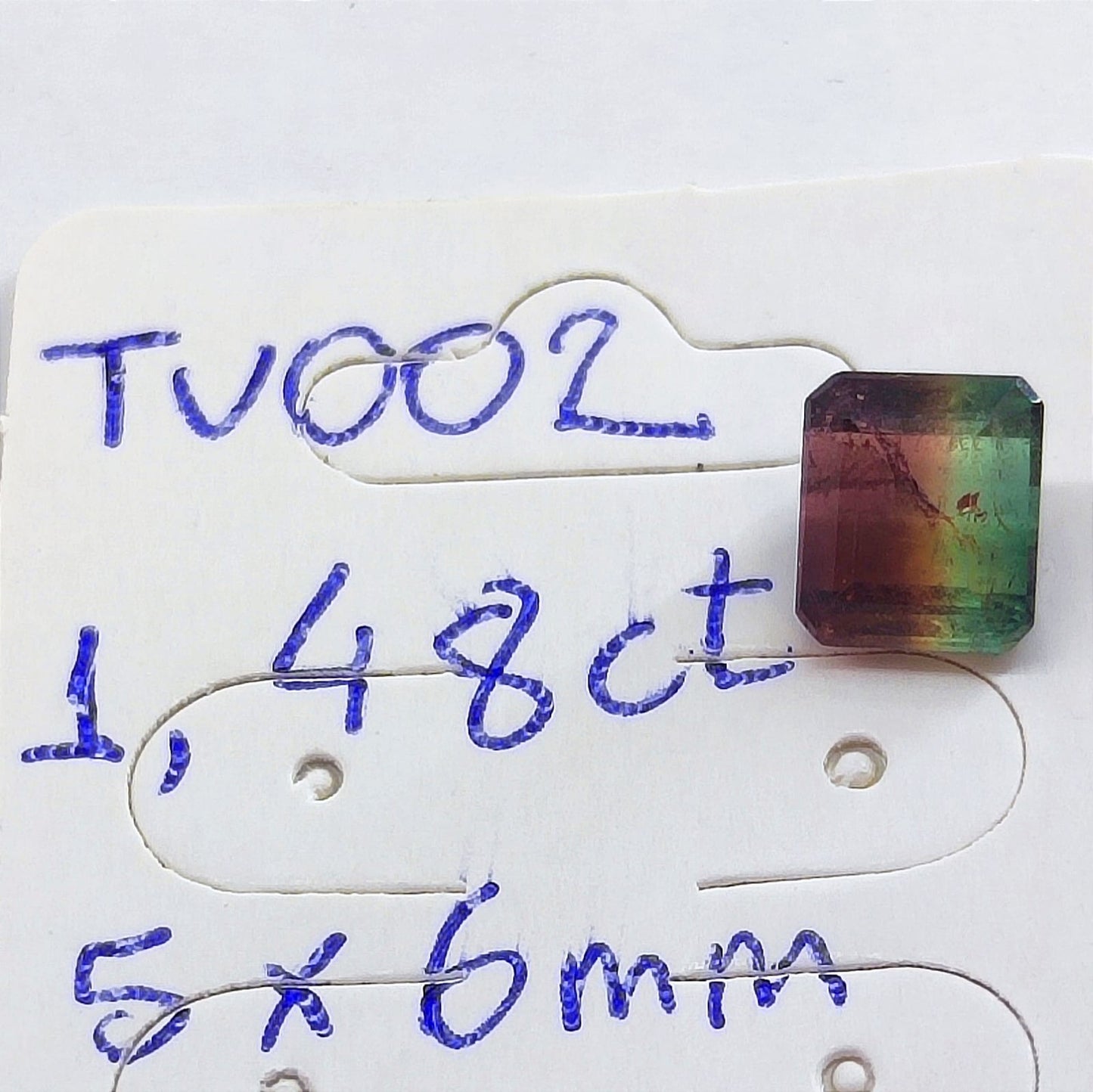 Turmalina bicolor (melancia) 5x6 mm (1,48 ct)