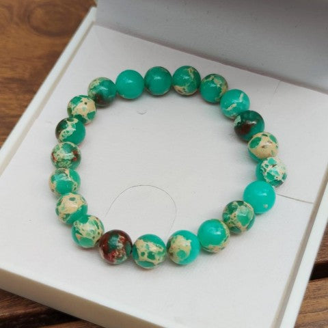 Pulseira de jaspe imperial verde natural