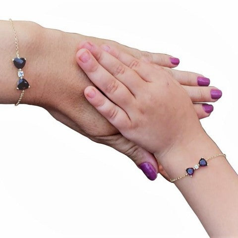 Pulseira de Ouro 18 k com granada e morganita