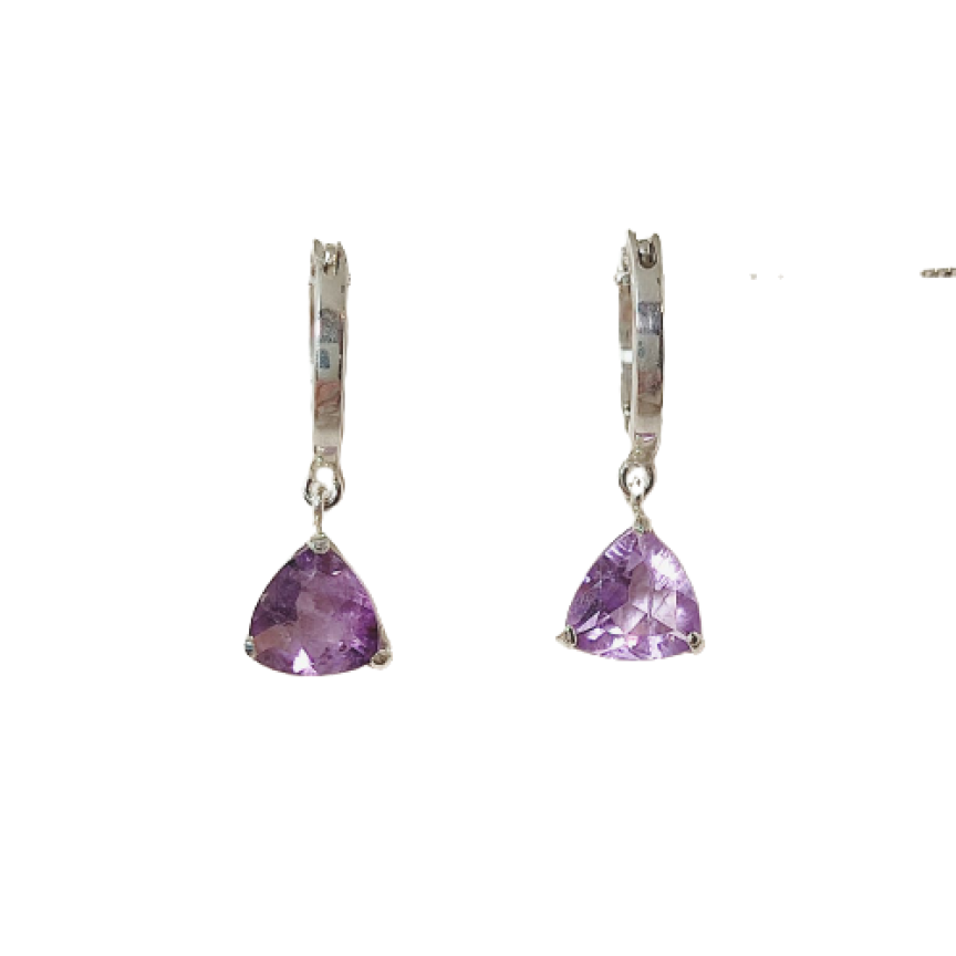 Brincos de Argola com Ametista Trilion