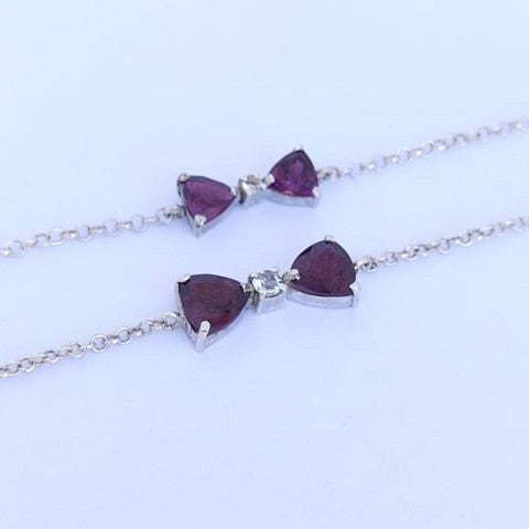 Pulseira de Prata com Granadas e Morganita