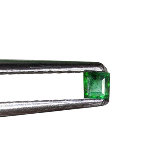Esmeralda Natural Lapidada Quadrada - 10 pontos ( 0,1 ct ) / 3 mm