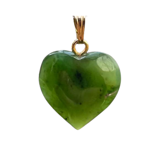 1 Pingente Jade Natural Coração 15 X 15 mm